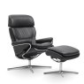 Stressless Stressless Rome Headrest High Back Chair With Cross Base & Footstool