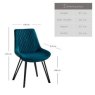 Woods Chase Upholstered Dining Chair (Set of 2) - Teal