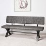 Industrial Dining Bench With Back 180cm