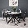 Industrial Round Dining Table 120cm - Faux Concrete