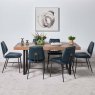 Woods Adelaide 180cm Dining Table & 6 Digby Dining Chairs - Blue