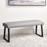 Woods Eastcote Black 200cm Dining Table & Paulo Corner Bench + Paulo Low Bench - Grey