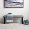 Woods Eastcote Black 200cm Dining Table & Paulo Corner Bench + Paulo Low Bench - Grey