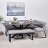 Woods Eastcote Black 200cm Dining Table & Paulo Corner Bench + Paulo Low Bench - Grey