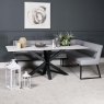 Woods Eastcote White 200cm Dining Table & Paulo Corner Bench - Grey