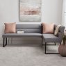 Woods Eastcote White 200cm Dining Table & Paulo Corner Bench + Paulo Low Bench - Grey