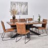 Woods Soho Dining Table 200cm & 6 Hardy Dining Chairs - Tan