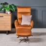 Clearance Helena Chair and Footstool - Mustard