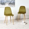 Clearance Archie Light Green Dining Chair Oak Effect Legs (Set of 2)