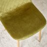 Clearance Archie Dining Chair Oak Effect Legs - Light Green (Set of 2)