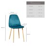 Clearance Archie Dining Chair Oak Effect Legs - Light Green (Set of 2)