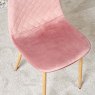 Clearance Archie Dining Chair Oak Effect Legs - Pink (Set of 2)