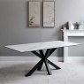 Woods Eastcote White 150cm Dining Table & Paulo Corner Bench (LHF) & Low Bench - Grey