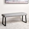 Woods Eastcote White 150cm Dining Table & Paulo Corner Bench (LHF) & Low Bench - Grey