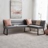 Woods Eastcote White 150cm Dining Table & Paulo Corner Bench (LHF) & Low Bench - Grey