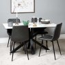 Woods Eastcote White 150cm Dining Table & 4x Ripley Dining Chairs Grey