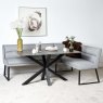 Woods Eastcote Black 150cm Dining Table & Paulo Corner Bench (LHF) - Grey