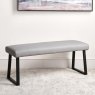 Woods Eastcote Black 150cm Dining Table & Paulo Corner Bench (LHF) & Low Bench - Grey