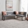 Woods Eastcote Black 150cm Dining Table & Paulo Corner Bench (LHF) & Low Bench - Grey