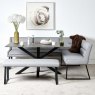 Woods Eastcote Black 150cm Dining Table & Paulo Corner Bench (LHF) & Low Bench - Grey