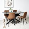 Woods Eastcote Black 150cm Dining Table & 4x Ripley Dining Chairs Tan