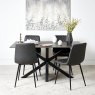Woods Eastcote Black 150cm Dining Table & 4x Ripley Dining Chairs Grey