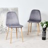 Woods Eastcote White 150cm Dining Table & Archie Wood Effect Leg Dining Chairs Pink/Grey