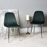 Woods Eastcote White 150cm Dining Table & Archie Chrome Leg Dining Chairs Dark/Light Green