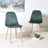 Woods Eastcote Black 150cm Dining Table & Archie Wood Effect Leg Dining Chairs Dark/Light Green