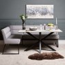 Woods Eastcote White 150cm Dining Table & Paulo Corner Bench (RHF) - Grey