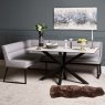 Woods Eastcote White 150cm Dining Table & Paulo Corner Bench (RHF) - Grey