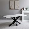 Woods Eastcote White 150cm Dining Table & Paulo Corner Bench (RHF) & Low Bench - Grey