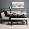 Woods Eastcote White 150cm Dining Table & Paulo Corner Bench (RHF) & Low Bench - Grey