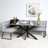 Eastcote Black 150cm Dining Table & Paulo Corner Bench (RHF) - Grey