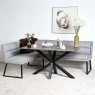 Woods Eastcote Black 150cm Dining Table & Paulo Corner Bench (RHF) - Grey