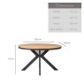 Clearance Industrial Round Dining Table 130cm