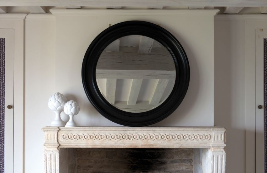 Black framed mirror